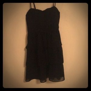 Black lace type spaghetti strap dress